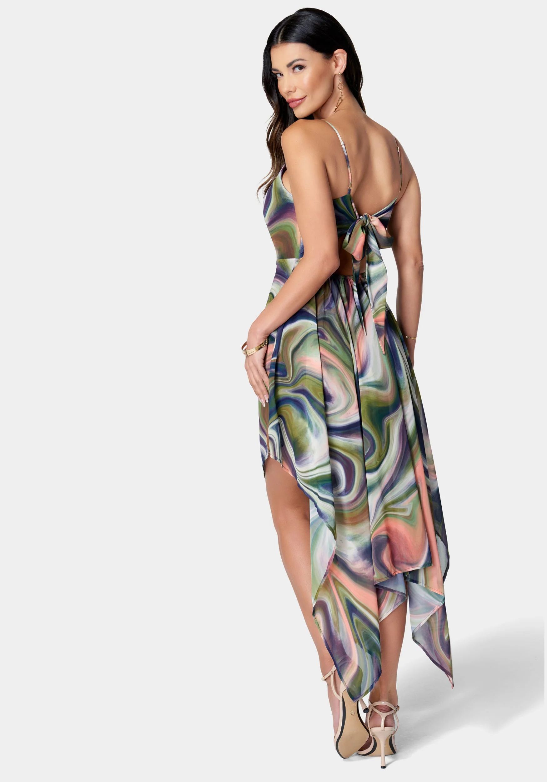 Printed Tie Back Maxi