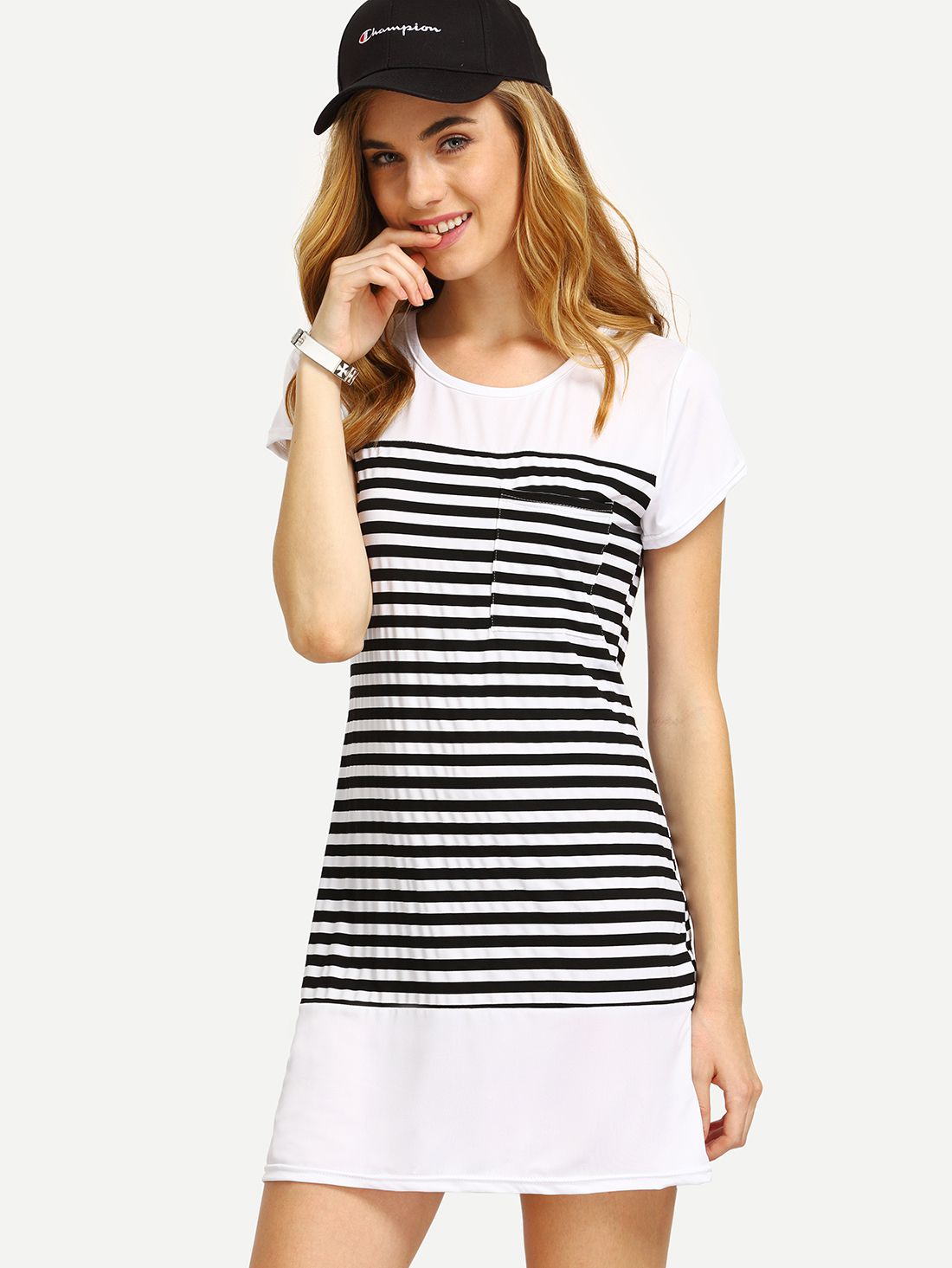 Short Sleeve Striped Dress