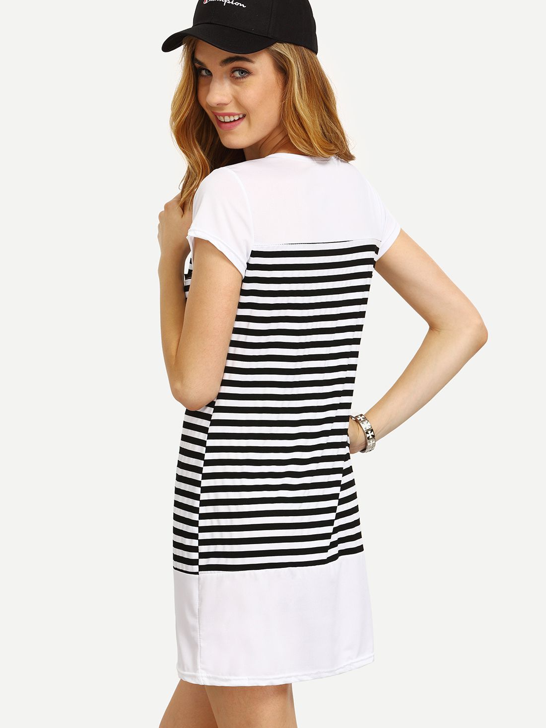 Short Sleeve Striped Dress