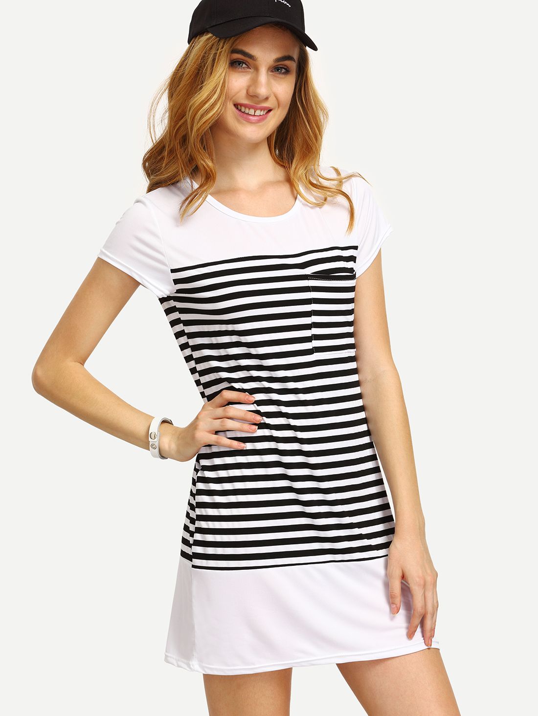 Short Sleeve Striped Dress