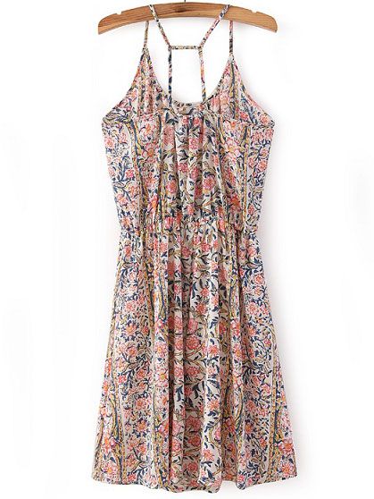 Multicolor Floral Spaghetti Strap Dress