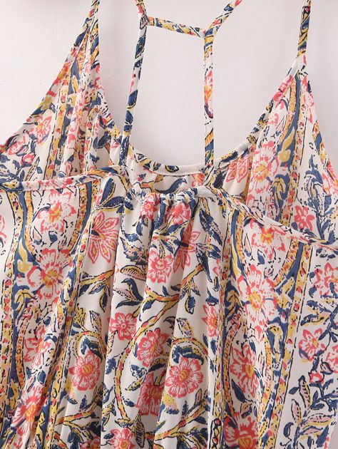 Multicolor Floral Spaghetti Strap Dress