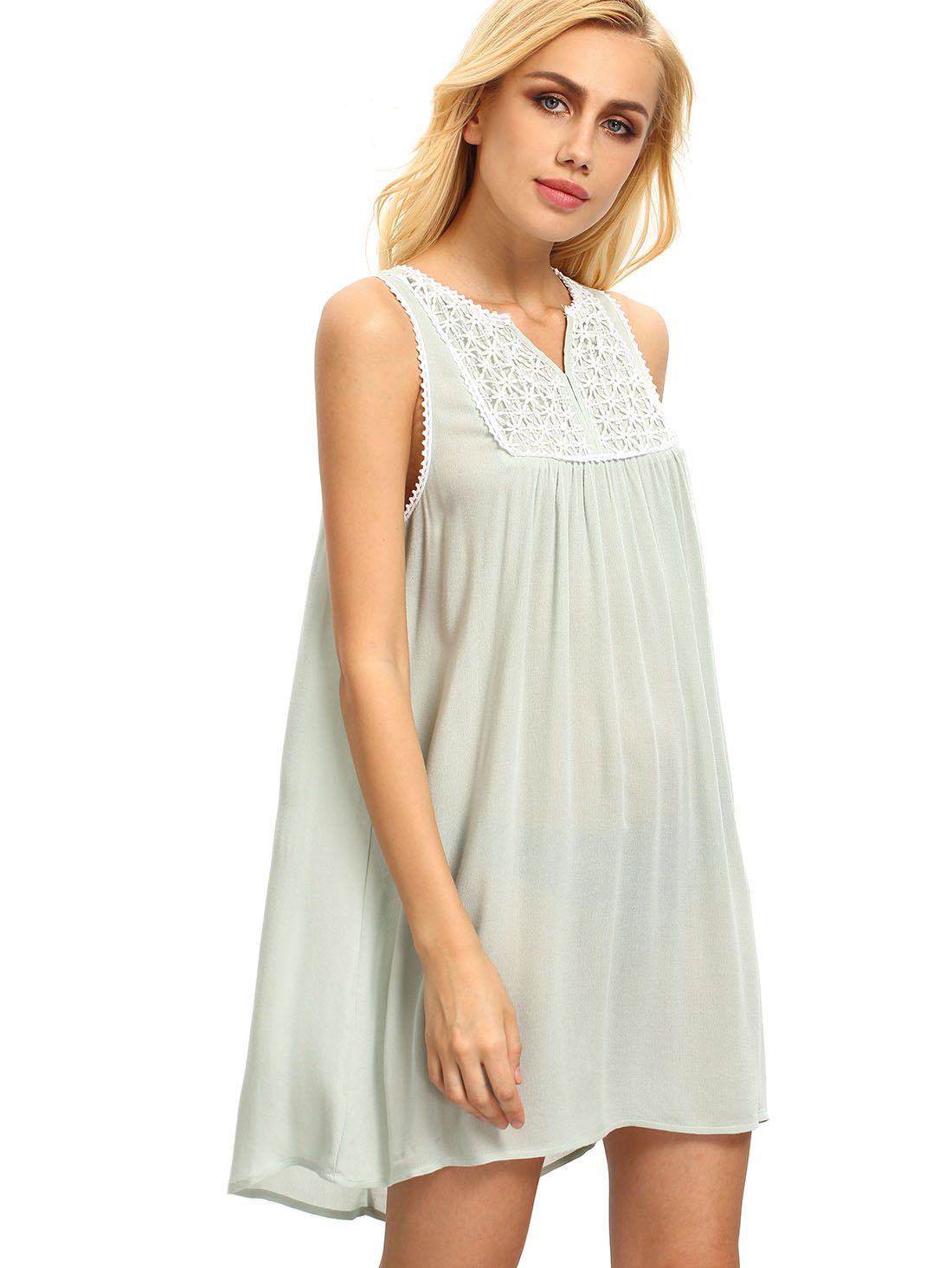 Green House Sleeveless Embroidered Dress