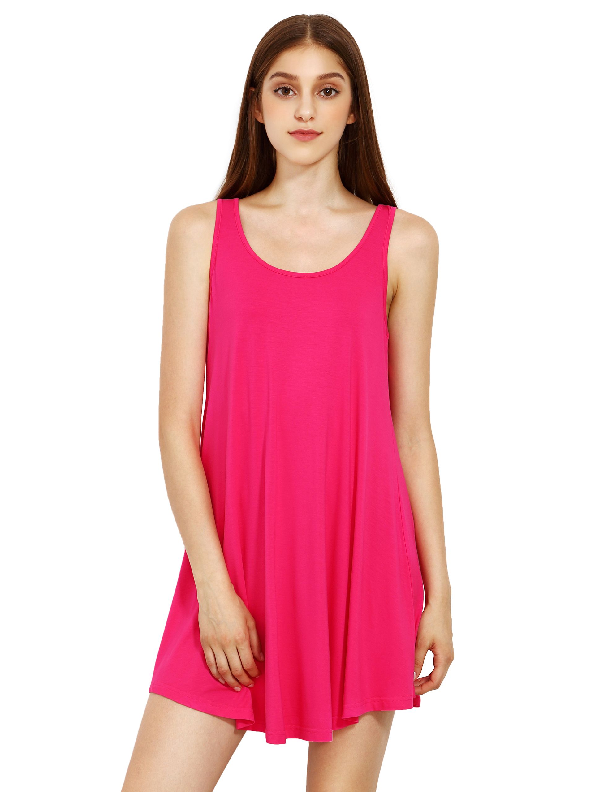 Hot Pink Swing Tank Dress