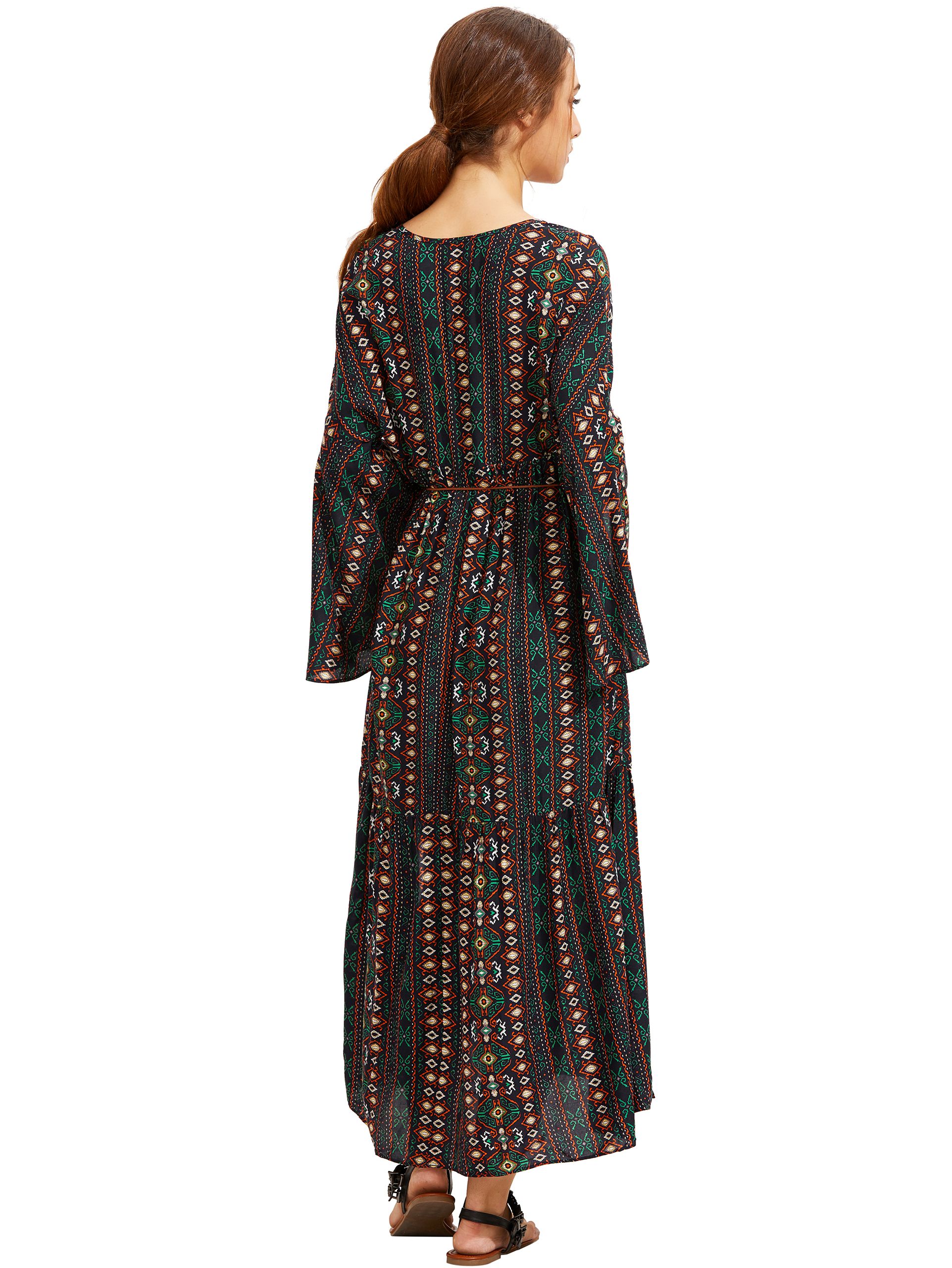 Tribal Print Slit Long Dress