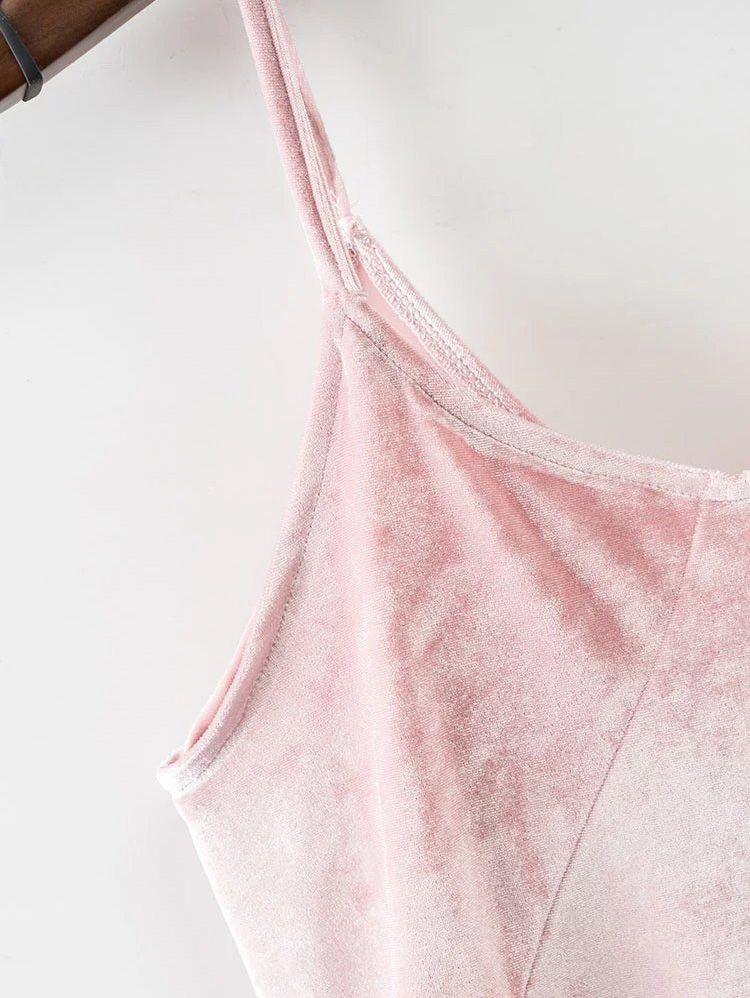 Pink Velvet Mini Cami Dress